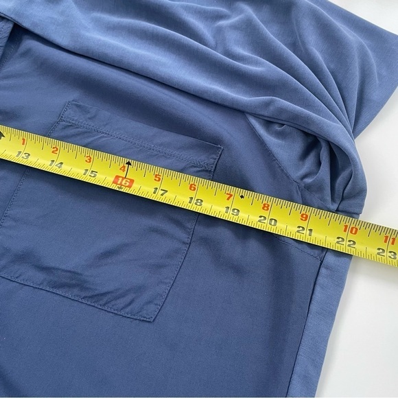 Chaps Denim Women's Slate Blue Soft Drapey Long-sleeve Button Down Size 1X - Picture 5 of 8